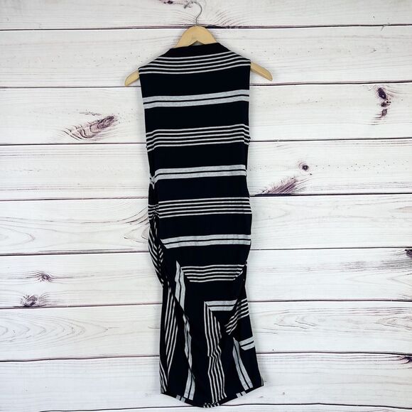 A Pea in the Pod Striped Side Ruched Maternity Dress Sz Large - Picture 7 of 7